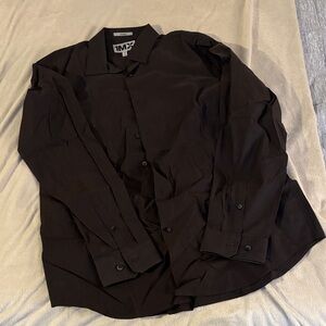 Express Black Long-Sleeve Dress Shirt